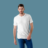 Blank t-shirts for mens - Bright white with model