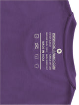 Crew Neck Purple plain T-shirt with NOO-BRAND label
