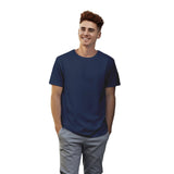 Supersoft Cotton Crew neck navyblue T-shirt with model
