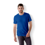 Crew Neck Royal blue Plain T-shirt with model