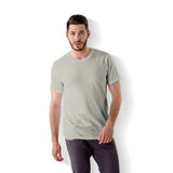 Crew Neck Sand color plain T-shirt with model