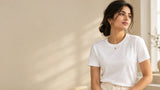 Suvin Gold cotton t-shirt with a smooth drape