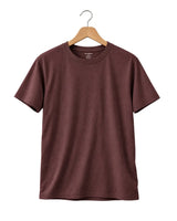 Suvin Gold Cotton Tee – Deep Burgundy Brown | Men's Daily Tee