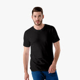 Black Crew Neck Tee - Mens Blank Organic Cotton T-Shirts