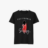California Surfing T-Shirt - Women Black Organic Cotton Tees