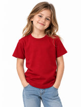 Girls' Suvin Gold Cotton Tee – Red