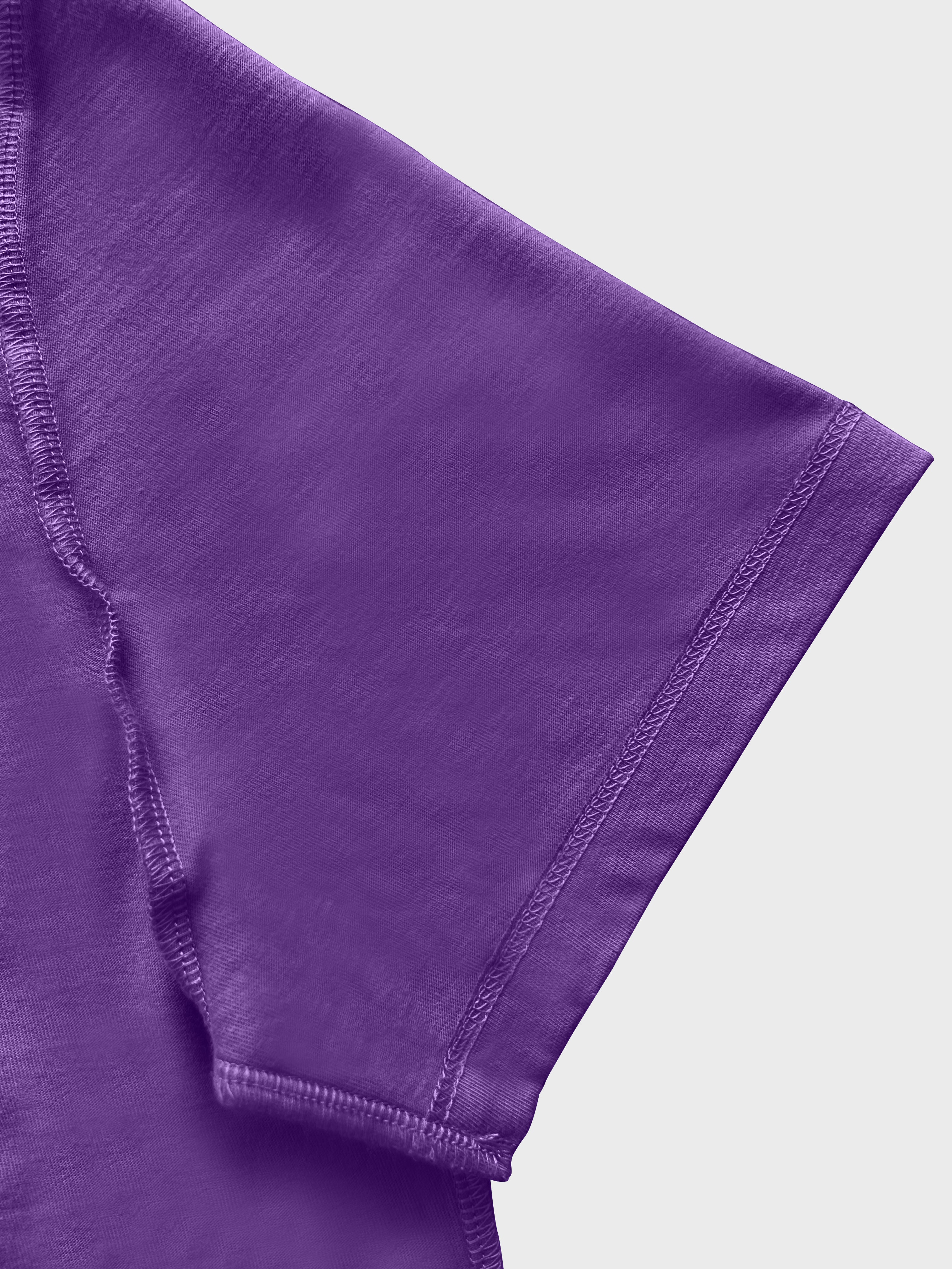 Crew Neck Purple plain T-shirt with Short sleeve