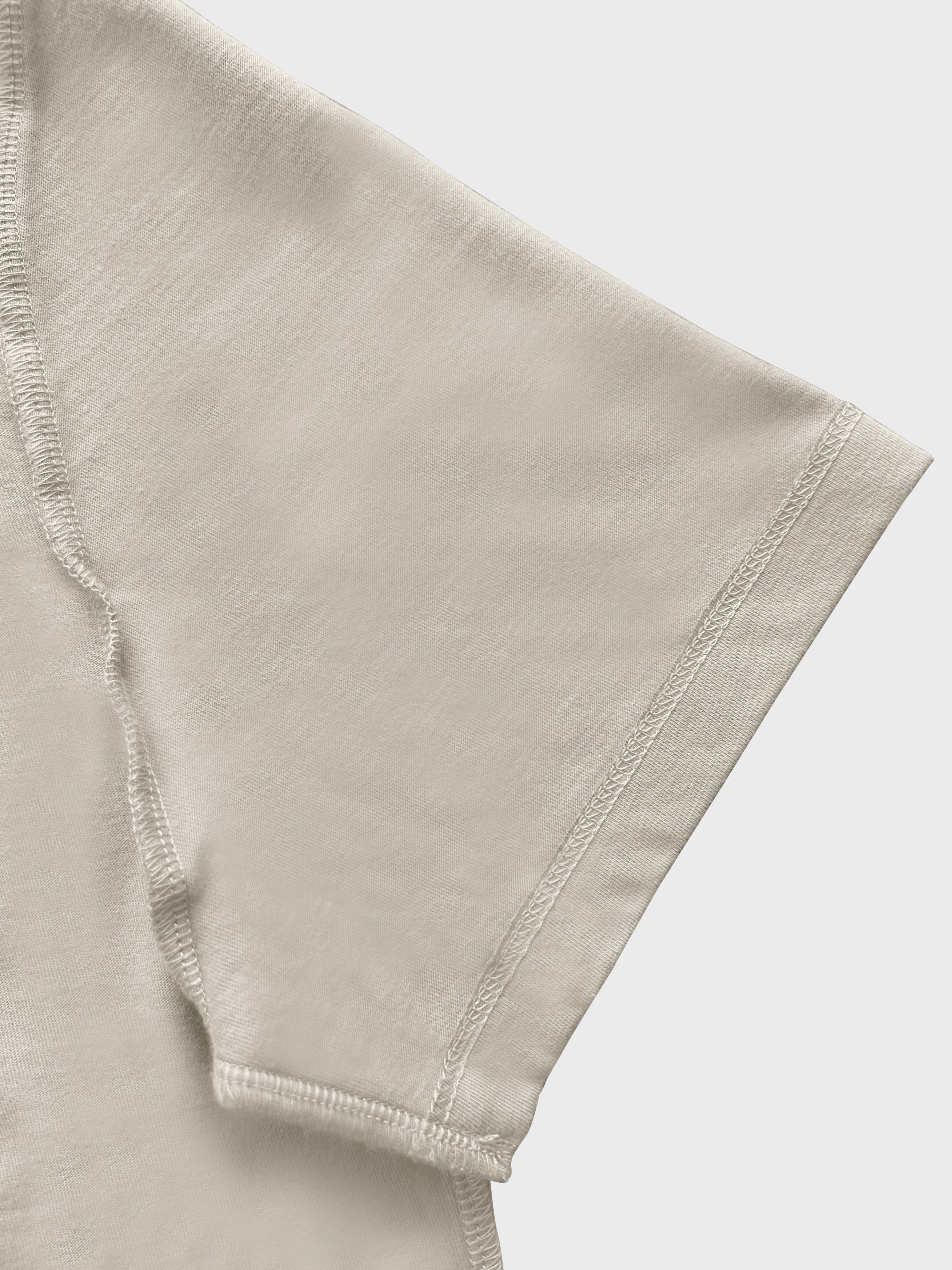 Crew Neck Sand color plain T-shirt with Short sleeve