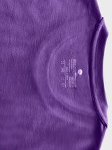 Crew Neck Purple plain T-shirt  with NOO-BRAND Label