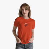 Orange Floral Glow T-Shirt for Women - Organic Graphic Tees