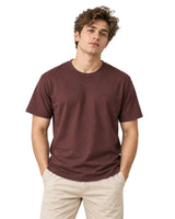 Suvin Gold Cotton Tee – Deep Burgundy Brown | Men's Daily Tee