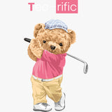 Teddy Bear Golf T-Shirt - Women Black Organic Cotton Tees