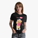 Teddy Bear Golf T-Shirt - Women Black Organic Cotton Tees
