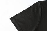 POLYCOTTON CREW NECK T-SHIRT - BLACK