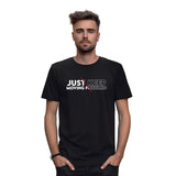 Just Keep Moving forward Printed Graphic Black T-shirt in front view