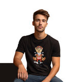 Teddy riding a bike in Black graphic T-Shirt