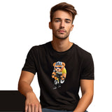 Teddy riding a bike in Black graphic T-Shirt