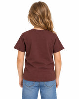 Girls' Suvin Gold Cotton Tee – Deep Burgundy Brown