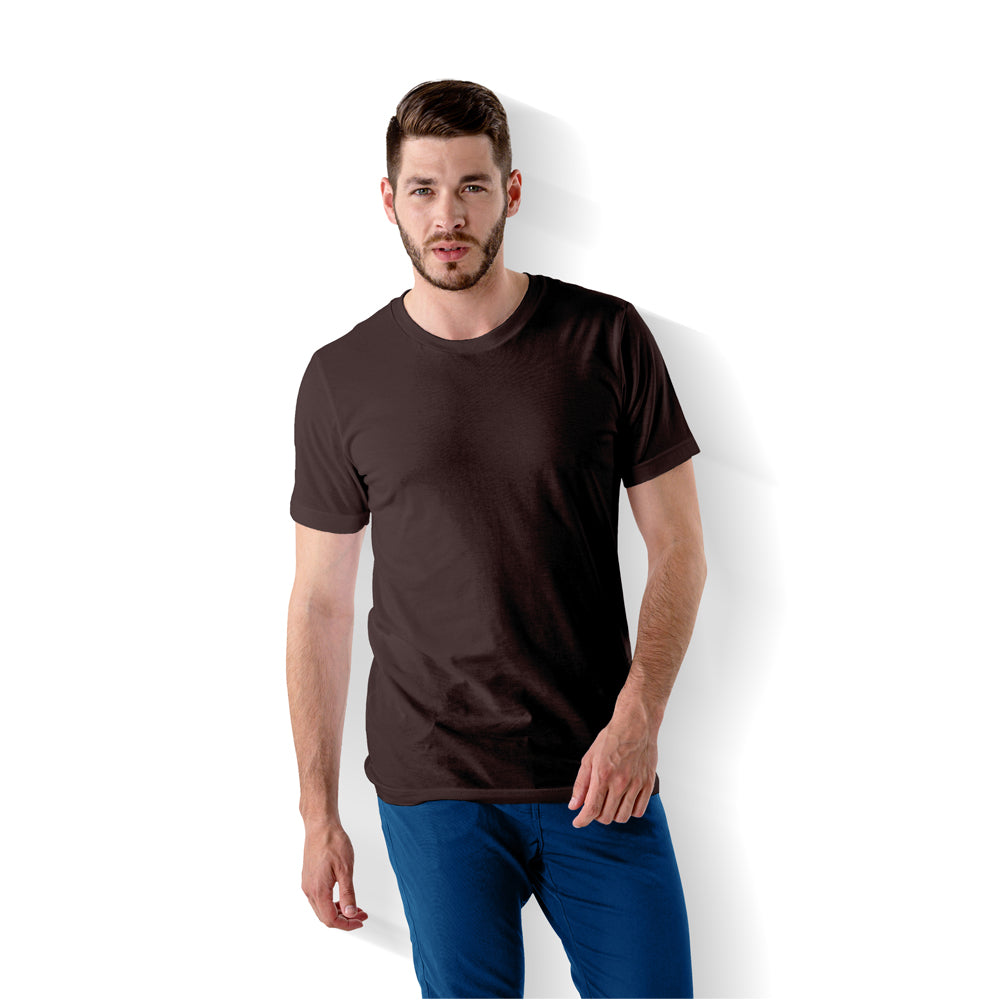 CREW NECK BLANK TEE - CHOCOLATE BROWN