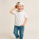 luxury suvin gold cotton white tee for kids