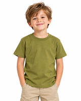 Boys' Suvin Gold Cotton Tee – Olive Green
