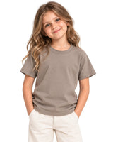 Girls' Suvin Gold Cotton Tee – Warm Stone